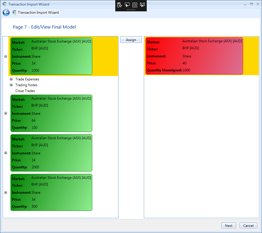 Transaction Import Wizard - Page 7