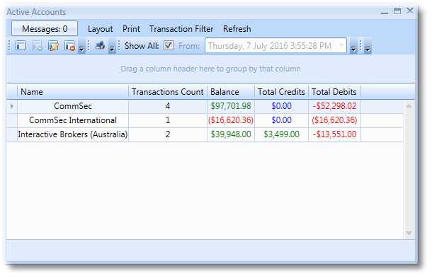 Active Accounts View