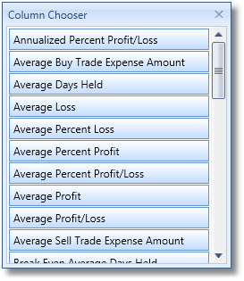 Grid View Column Chooser | Stock Portfolio Organizer