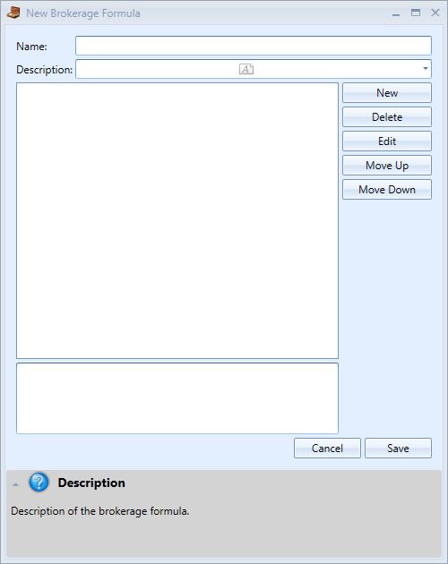 New Brokerage Formula Window | Stock Portfolio Organizer