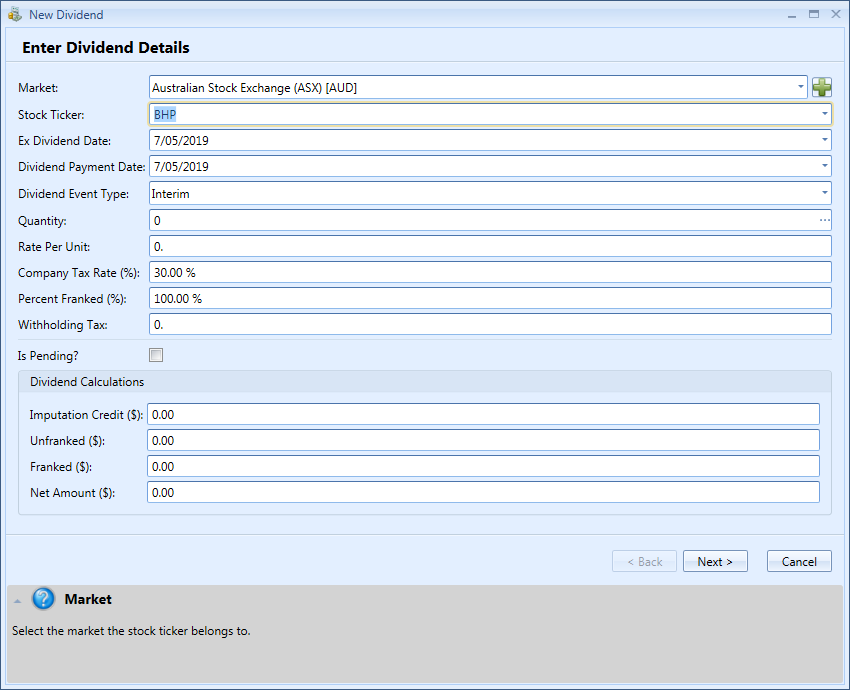 New Dividend Window | Stock Portfolio Organizer