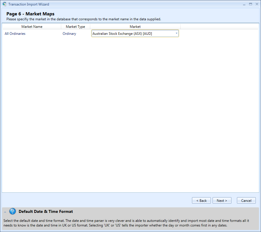 Transaction Import Wizard Window Page 6 | Stock Portfolio Organizer