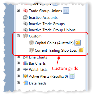 Custom Grids In Main Navigation Panel Annotated | Stock Portfolio Organizer