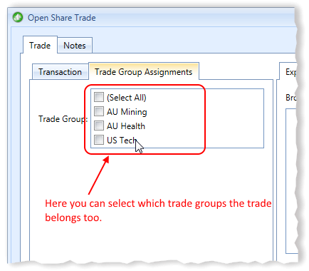 New Open Share Trade Window Possible Trade Group Assignments Highlighted | Stock Portfolio Organizer